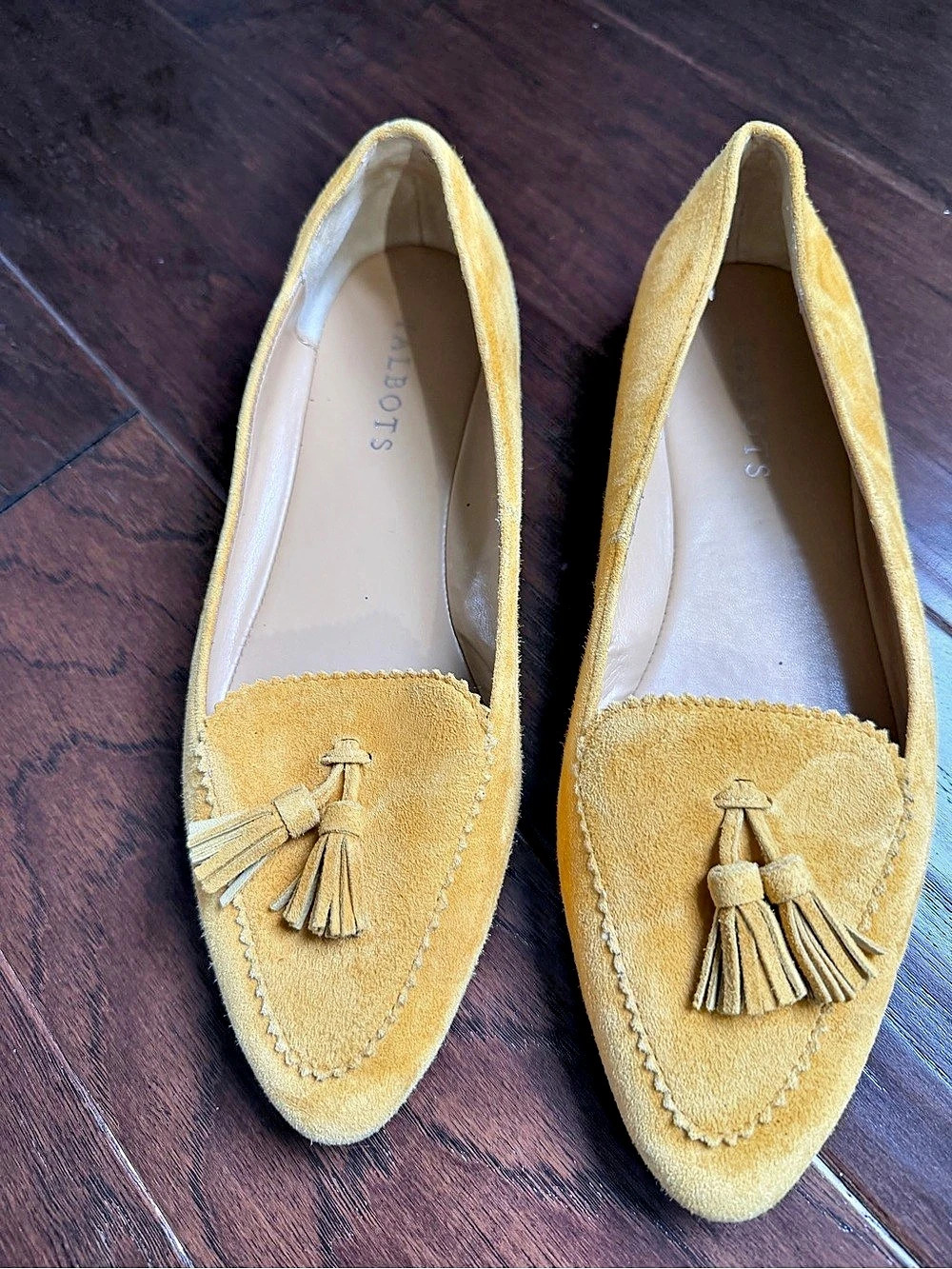 Talbots Francesca Tassel Driving Flats Yellow